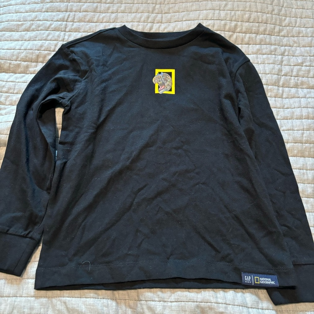 NWT Gap Black National Geographic Dinosaur Long Sleeve T-shirt